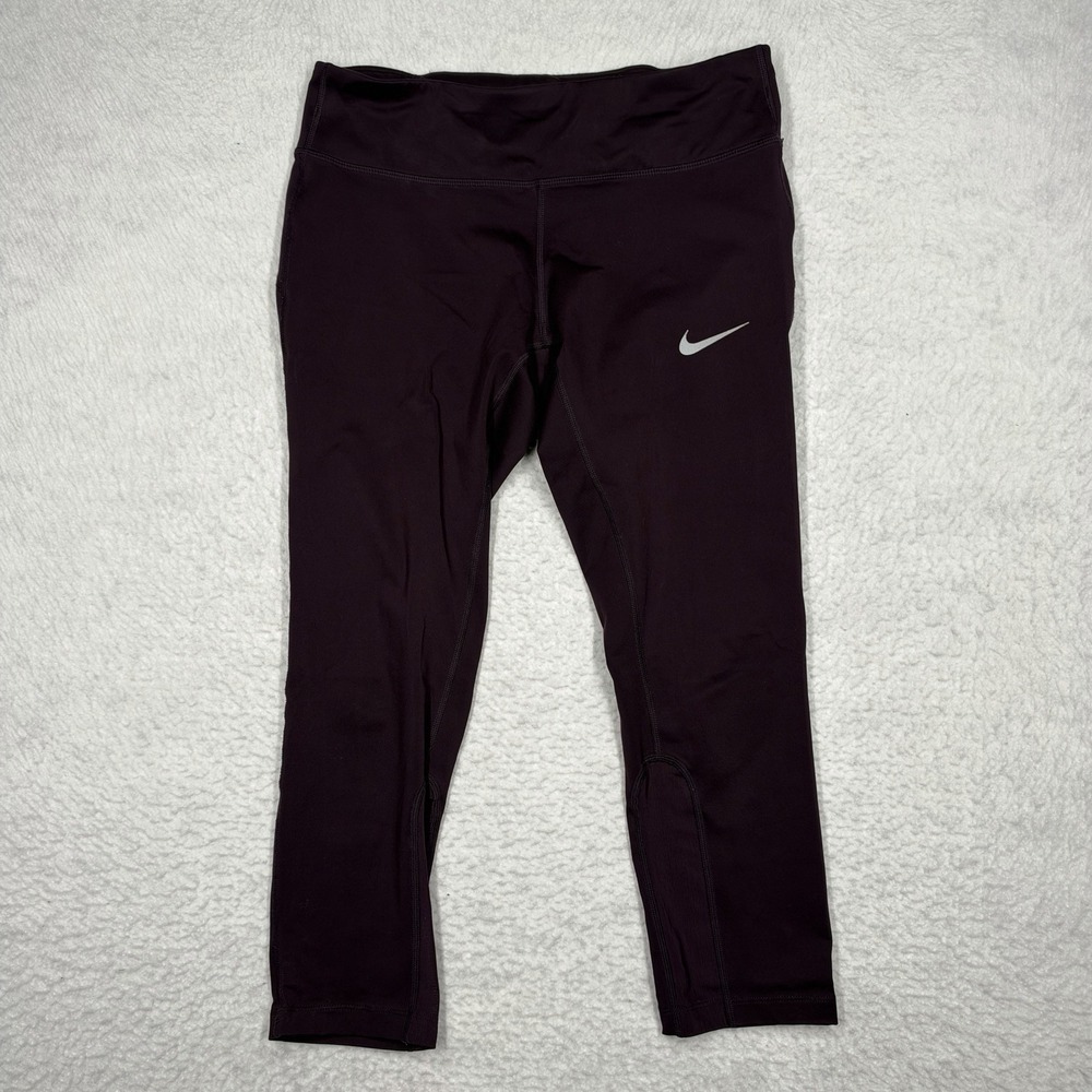 Nike Dri-Fit Epic Running Crop Leggings Purple 938602-670 Women's Size M